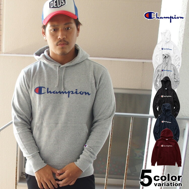 【在庫処分】champion チャンピオン パーカー メンズ レディース ロゴプリント (5色) C3-J117 【チャンピオン プルオーバーパーカー champion CHAMPION スウェット メンズ レディース 大きいサイズ】【あす楽対応】