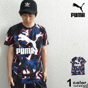 PUMA プーマ 半袖 Tシャツ CLASSICS ロゴ Tシャツ (puma tシャツ ホワイト 総柄 579037 2019年 新作) 【あす楽対応】 【メール便可】