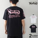 NORTON ノートン Tシャツ 半袖 サクラ シャイニー Tシャツ メンズ 大きいサイズ ブラック バイカー M-2XL 242N1029 【メール便対応】