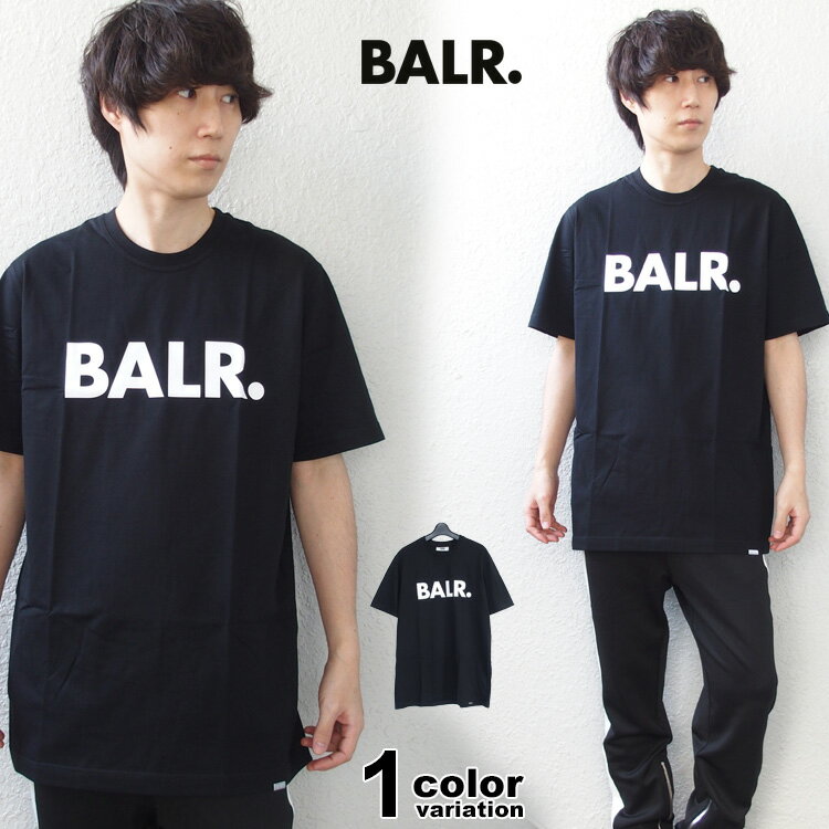 BALR. ボーラー Tシャツ 半袖 B1112.1048 定番 ロゴ ブランド ストレート Tシャツ BRAND STRAIGHT T-SHIRTS ( メンズ 男性 レディース 女性 ユニセックス 男女兼用 BLACK ブラック 黒) 【あす楽対応】