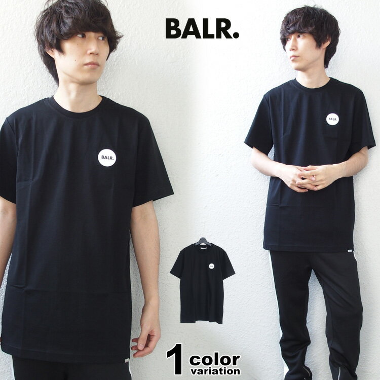 BALR. ボーラー Tシャツ 半袖 B1112.1184 ラバーロゴ オラフ ストレート ラウンド ラバー バッジ Tシャツ OLAF STRAIGHT ROUND RUBBER BADGE T-SHIRT ( メンズ 男性 レディース 女性 ユニセックス 男女兼用 BLACK ブラック 黒) 【あす楽対応】