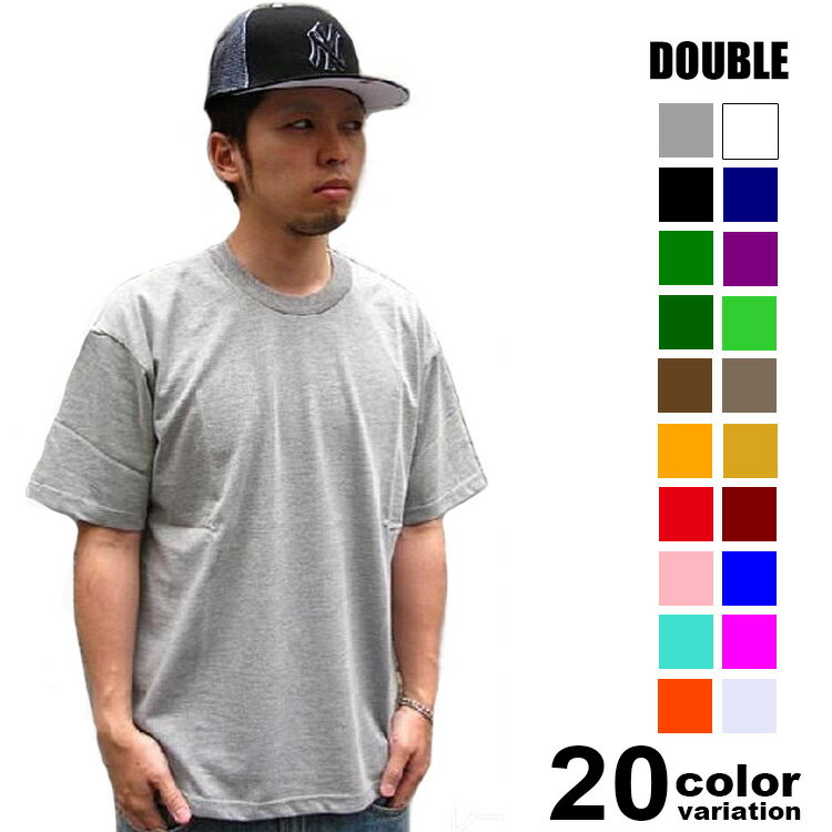 DOUBLE Tシャツ 半袖 無地 メンズ 大きいサイズ (21色)（dol/ss1）