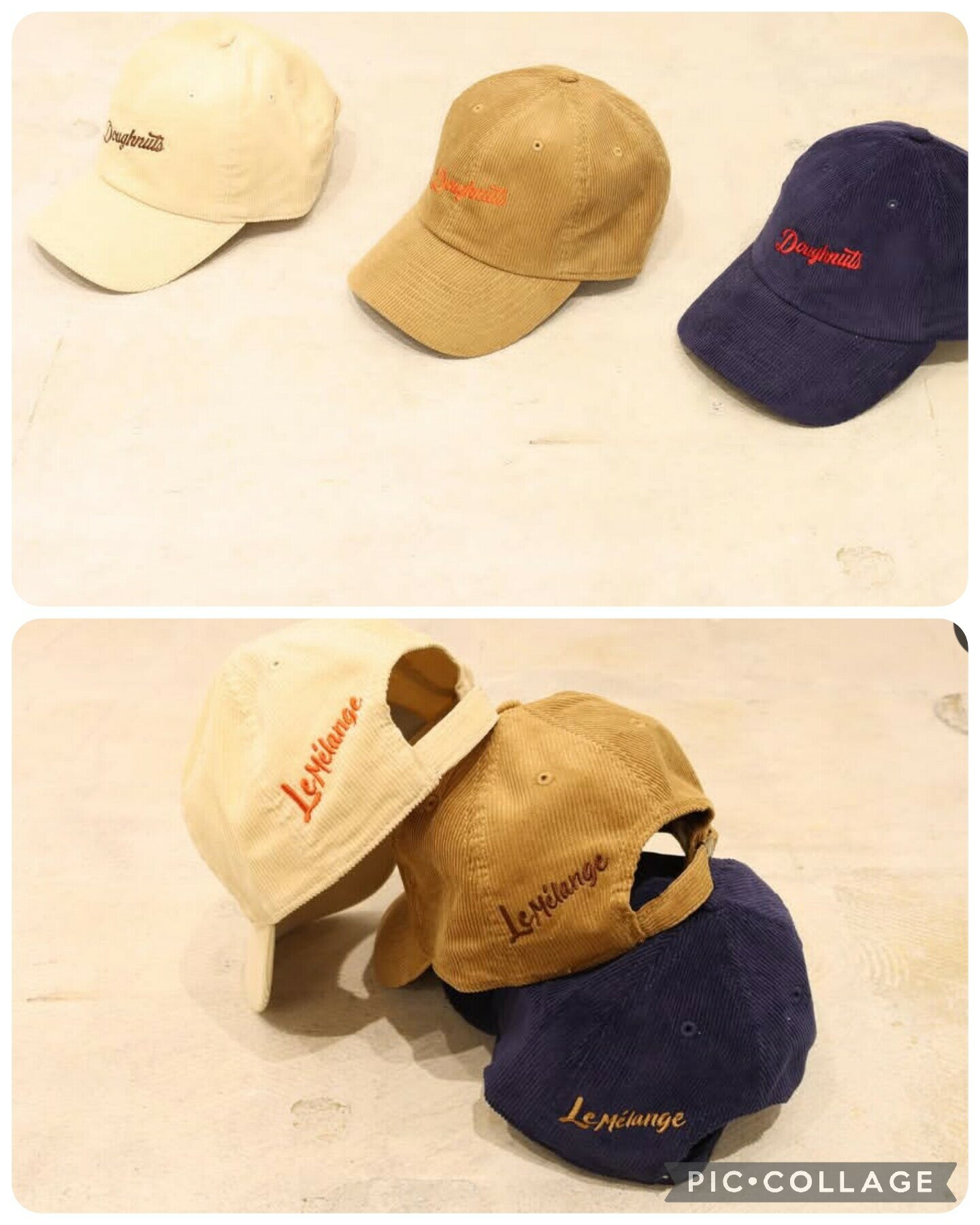 Rakuten - ★即納★【Le Melange】刺繍ロゴコーデュロイキャップ
