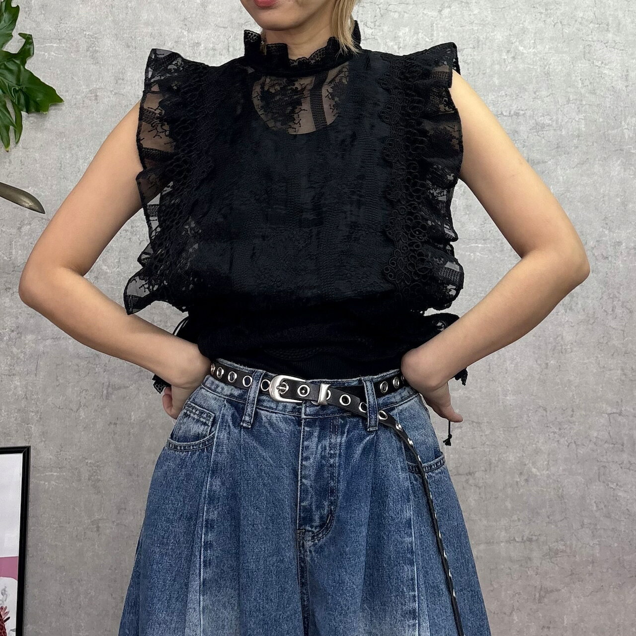 Rakuten - 【TRANOI】EYELET BELT（ブラック）　242R610
