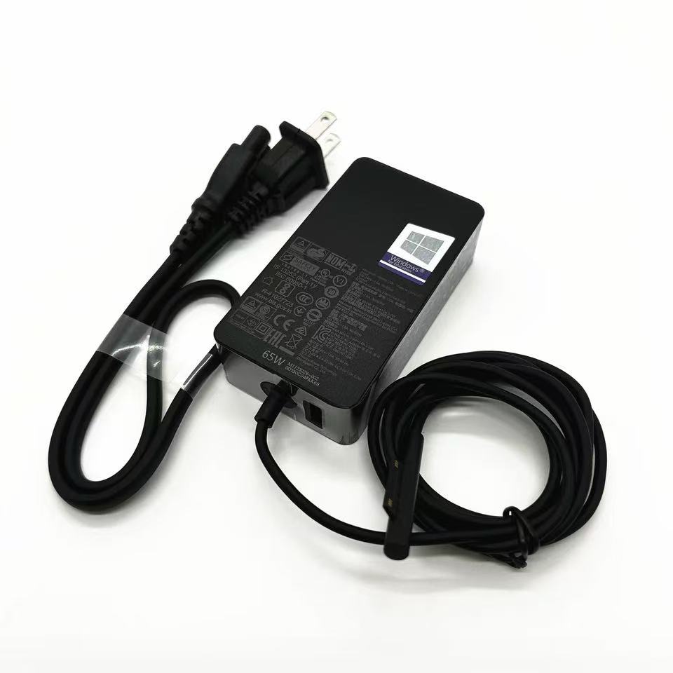 純正新品 Microsoft Q4Q-00007（型番：1706） Surface Pro 9、Surface Laptop 4、Surface Pro X、Surface Pro 5/6/7/8、Surface Laptop 5、Surface Book 用 65W ACアダプター 15V 4A 充電器 1706 電源ケーブル付属