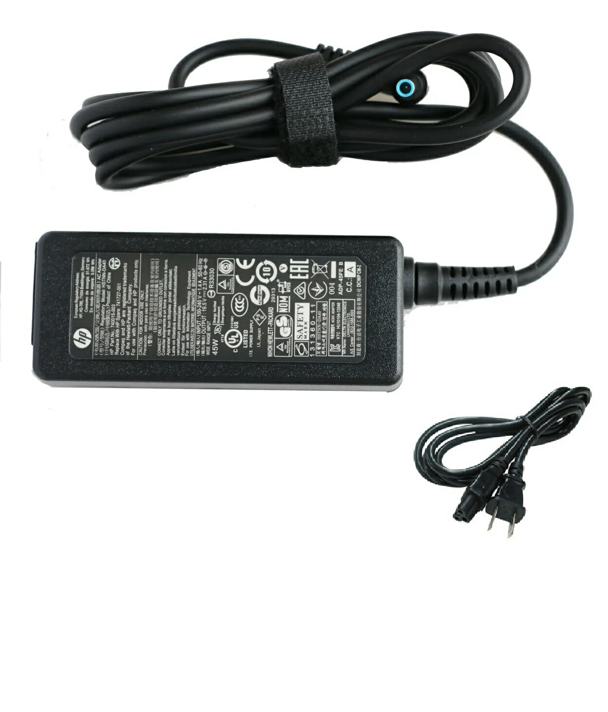 【PSE認証済み】純正新品 19.5V 2.31A 45W 充電器 HP HSTNN-DA40 741727-001 電源ACアダプター PSE規格 4.5mmブループラグ 電源ケーブル付属