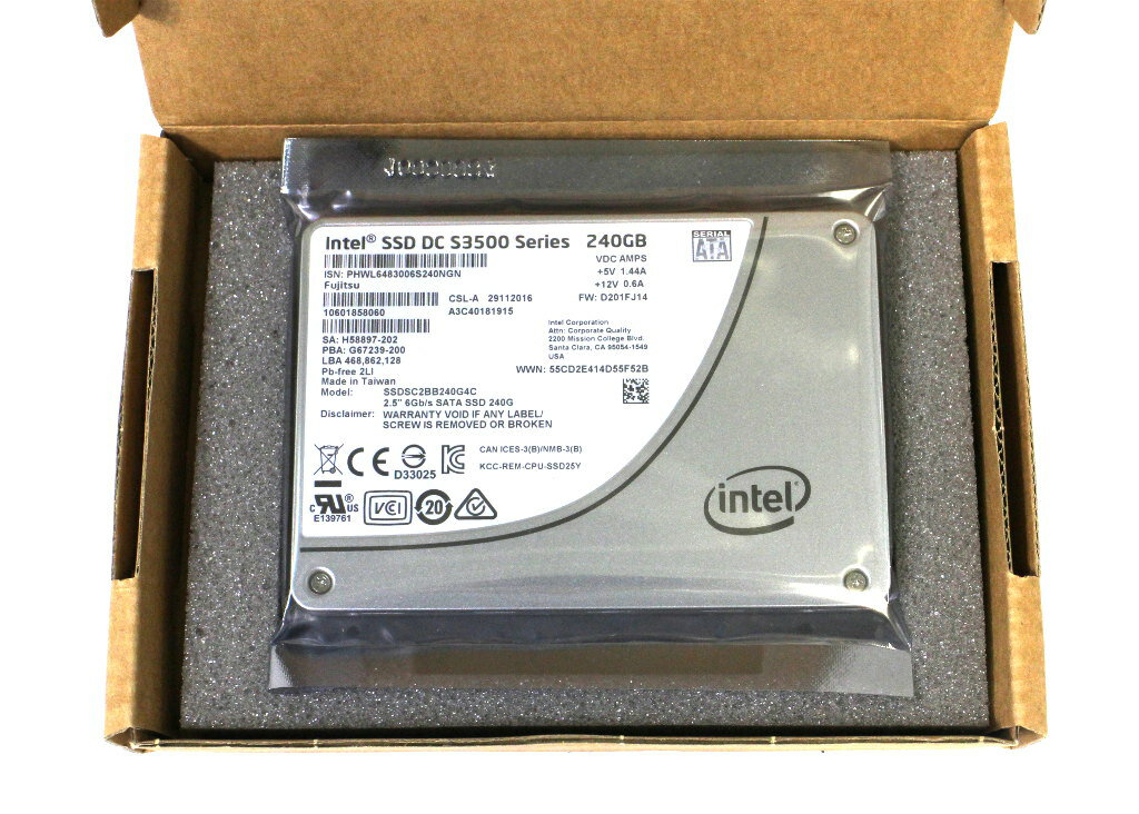 intel 未使用 SSDSC2BB240G4C DC S3500シリーズ MLC SSD 240GB SATA2.5インチ 6Gbps 【未使用品】【20180711】
