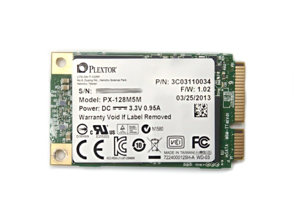 PLEXTOR PX-128M5M mSATA SSD 128GB MLC NAND SATA3.0(6Gb/s)対応 【中古】【20190131】