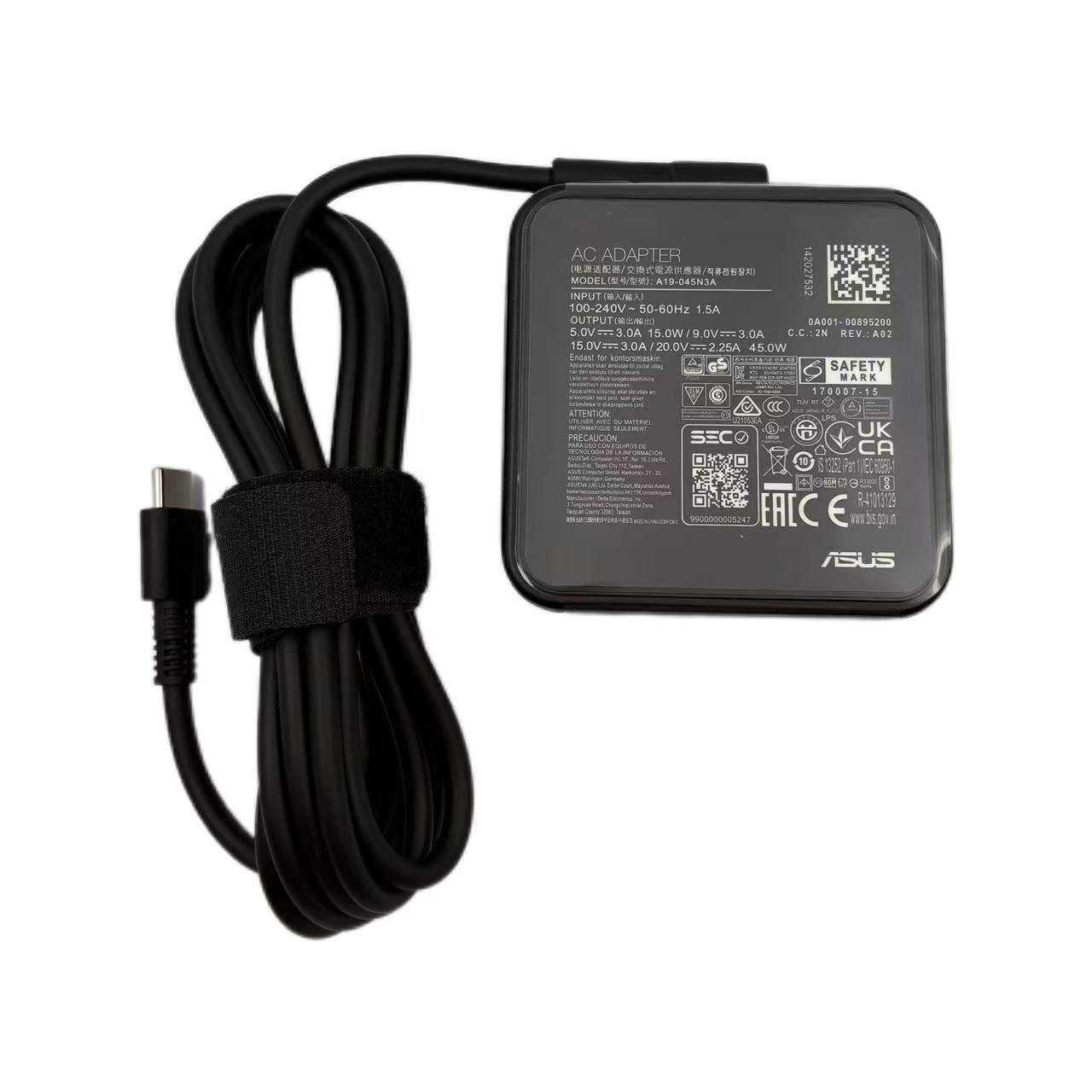 Rakuten - 【PSE認証済み】純正新品 Asus エイスース A19-045N3A 20V 2.25A 45W TYPE-C ACアダプター 電源ケーブル付属
