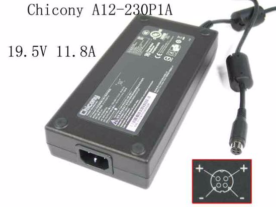 KONICA MINOLTA - 純正新品 Chicony A12-230P1A A230A003L-CL02 ACアダプター 19.5V 11.8A 電源アダプタ 230W付属の電源ケーブル