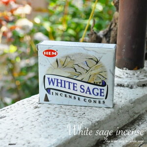 【 送料無料 メール便発送 】 ホワイトセイジ ホワイトセージ ホワイト セエジ お香 white sage おしゃれ コーン 香り 浄化用 浄化 HEM インセンス ホワイトセイジ香 ホワイトセージ香 インド香 エスニック アジアン 瞑想 ヘム コーン香 コーンタイプ 簡易香皿付き 三角