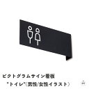 ピクトグラムサイン看板"トイレ"(男性/女性イラスト)|シンプル|黒|ブラック|サインプレート|アイアン|鉄製|おしゃれ|インテリア|扉|ドア|店舗|施設|DIY