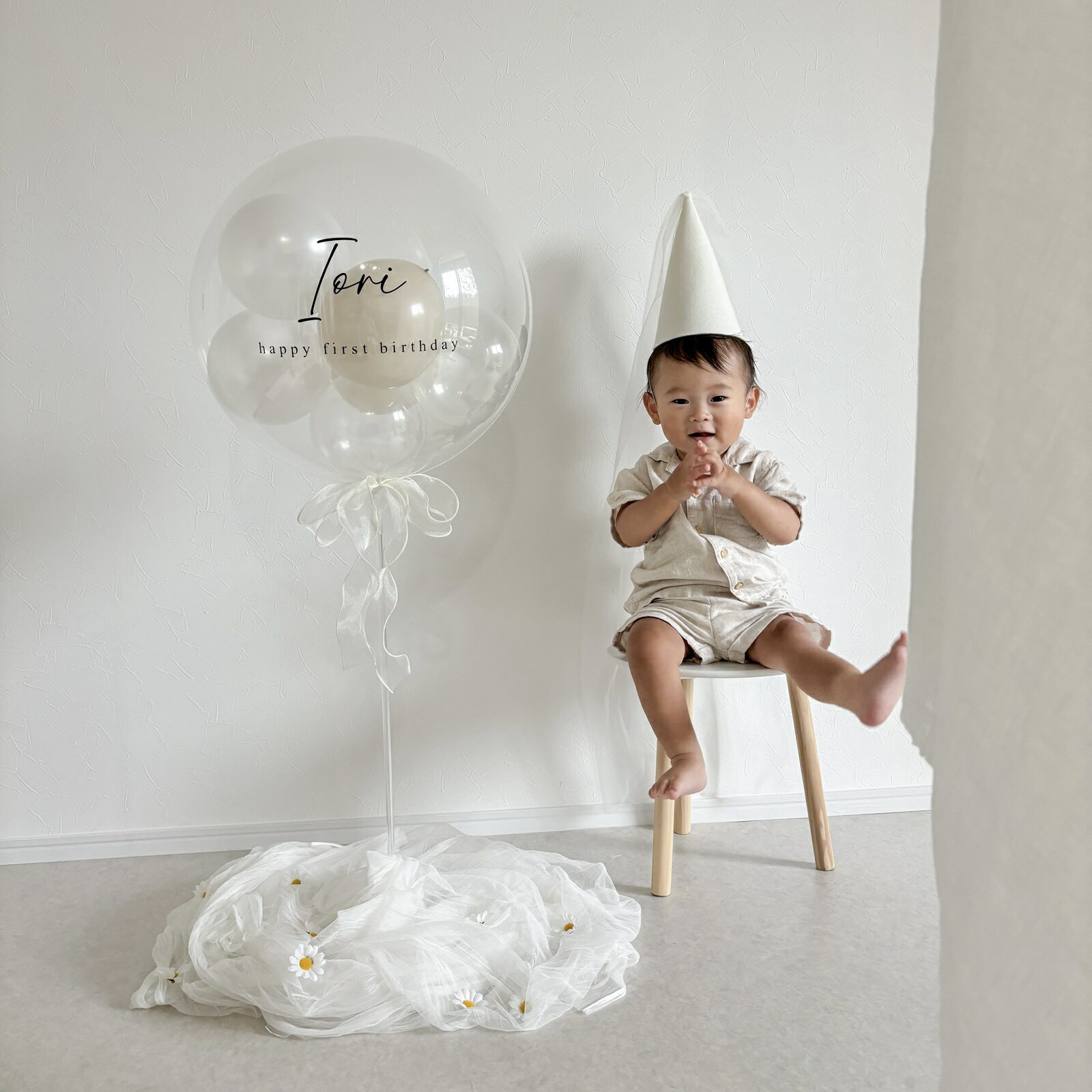 【スタンド付】milk-sugar korokoro balloon standベビーフォト キッズフォト ベビーシャワーバルーンスタンド バルーンフォトくすみカラー オリジナルギフト フォトアイテム