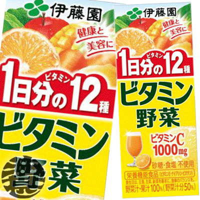 楽天あぶらじん楽天市場店『2ケース送料無料！』（地域限定）伊藤園　ビタミン野菜 200ml紙パック×2ケース48本（24本入り1ケース）野菜ジュース 栄養機能食品