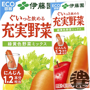 『送料無料！』（地域限定）伊藤園 充実野菜 緑黄色野菜ミックス 200ml紙パック（24本入り1ケース）野菜ジュース すりおろしにんじん