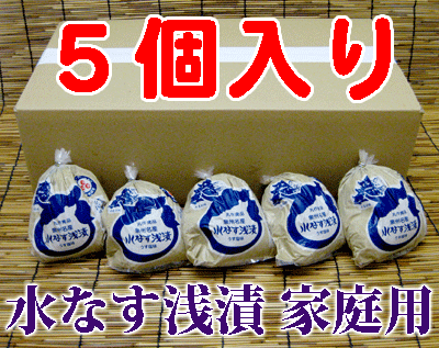 『送料無料！』（地域限定）丸作食品 お買い得ご家庭用大阪　泉州名産 水なす浅漬（ぬか漬）5個セットご注文後、10日〜25日程で配達いたします。※佐川クール便で発送いたします。水茄子 水ナス 漬物[qw] 1