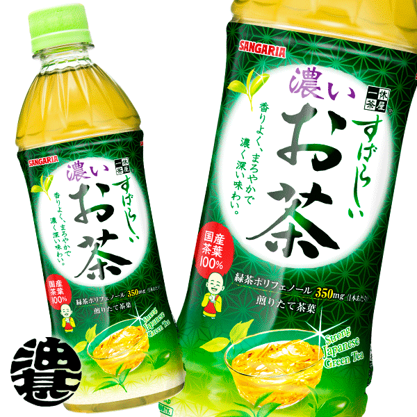 サンガリア 一休茶屋 すばらしい濃いお茶 500mlペットボトル（24本入り1ケース） 濃いすばらしいお茶 緑茶 500ml すばらしいお茶