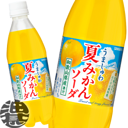 『2ケース送料無料！』（地域限定）サンガリア うましゅわ 夏みかんソーダ 500mlペットボトル×2ケース48本(1ケースは24本入り)みかんソーダ 夏ミカン スパークリング 炭酸飲料※ご注文いただいてから4日〜14日の間に発送いたします。 /sg/