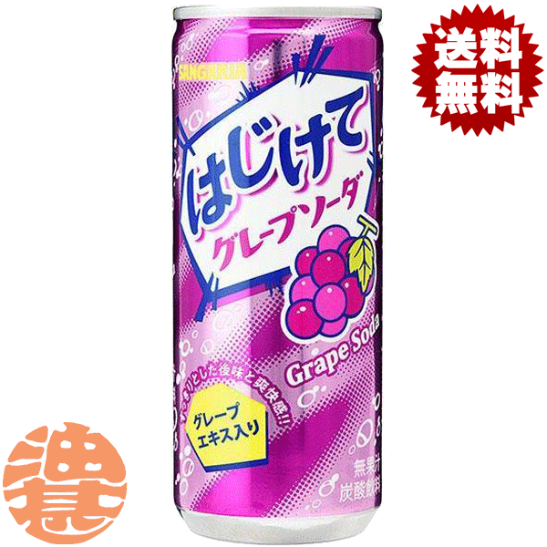 『送料無料！』（地域限定）サンガリア はじけてグレープソーダ 250ml缶(30本入り1ケース)※ご注文いただいてから3日〜14日の間に発送いたします。/sg/