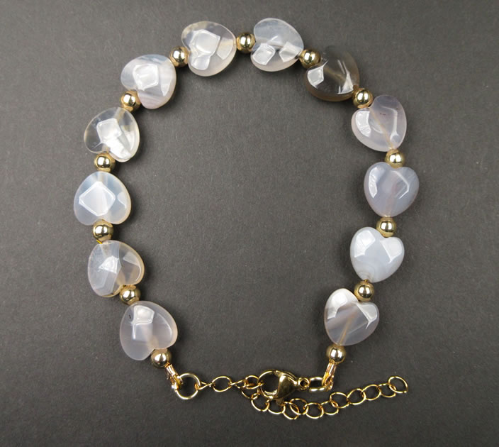 アゲート 14KGF ブレスレット ハート10×6mm 自らの意思で浄化する守り石 ...