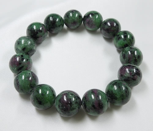ハートチャクラが劇的に開くよう促す石 ルビーゾイサイト14mm ブレスレット Brubz1404