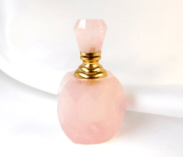 【10%OFFクーポン 2/9 20時-)アトマイザーボトル ローズクォーツ/ジェムエッセンス入れ/香水入れ/天然石 bottrose