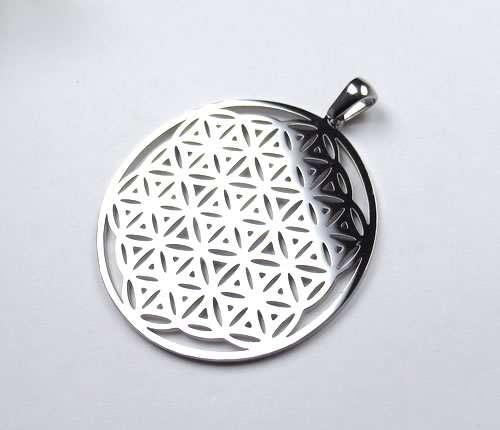 フラワーオブライフ 304ステンレス製 ペンダント 神聖幾何学図形・タリズマン ( 護符 ) fol208