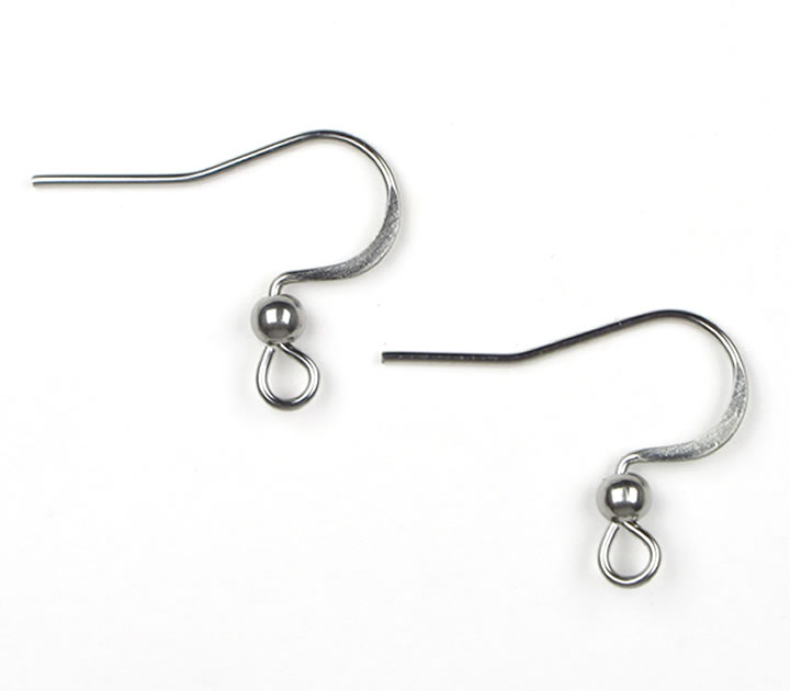 金属アレルギー対策 サージカルステンレス 316L ピアスフック シルバーカラー 6個セット 5-sta18