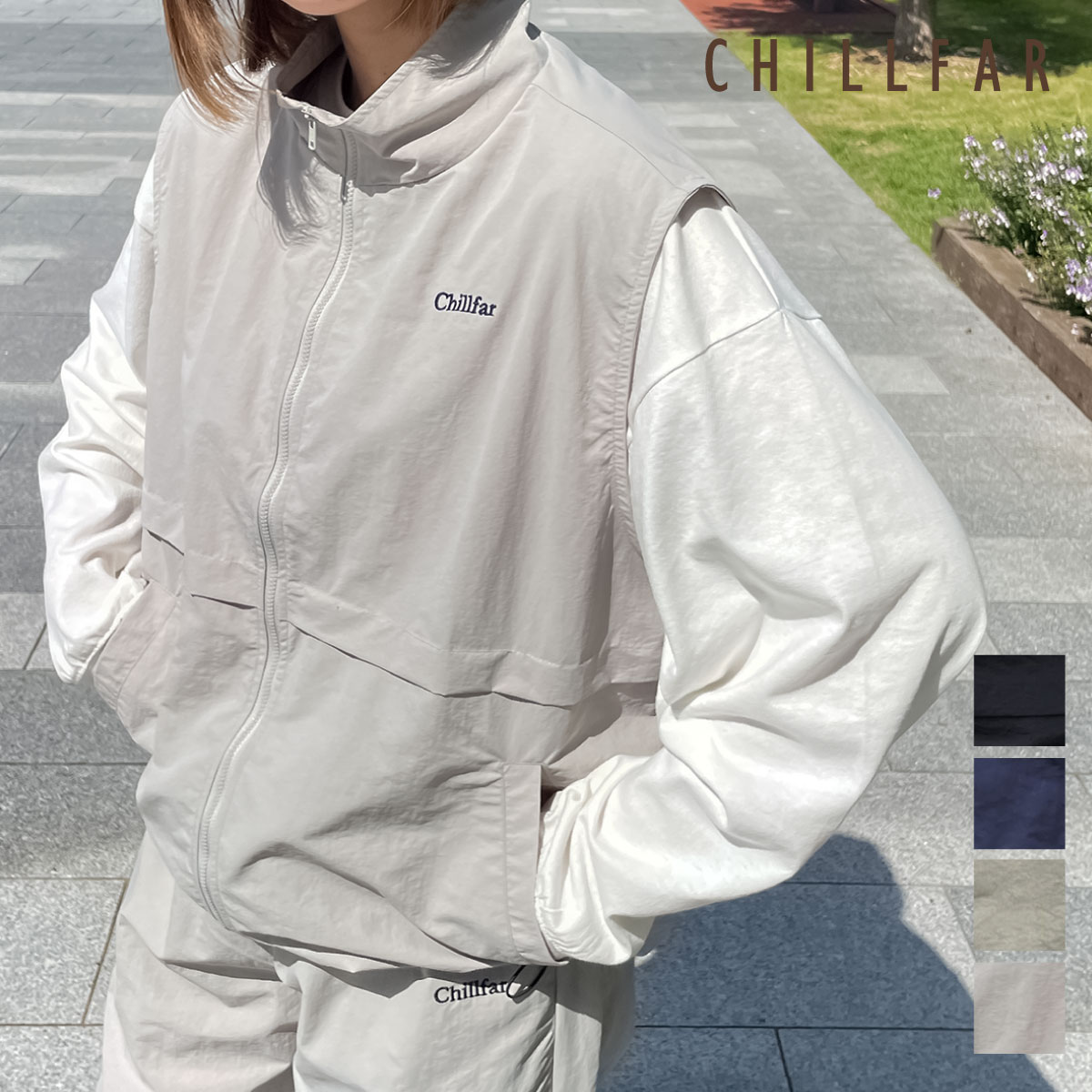 ベスト レディース ナイロン ゆったり トレンド ストリート Chillfar チルファー 秋 秋物 秋服 レディース(23ss-ch511)のサムネイル