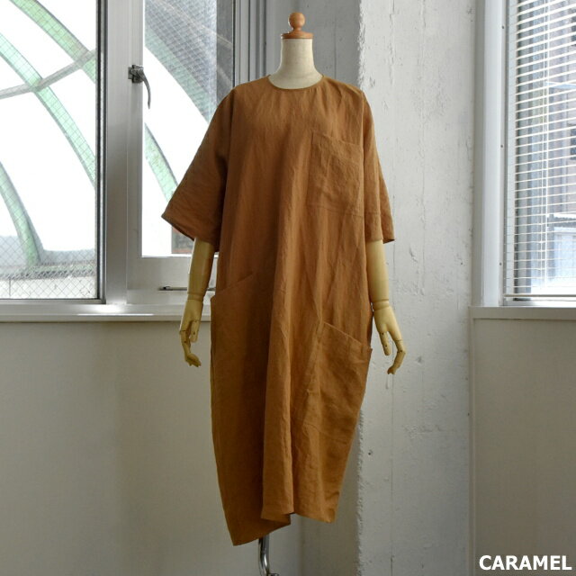SOFIE D'HOORE(ソフィードール)/DENVER Short slv c-neck dress W patched pockets(3色展開)