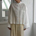 SACRA(サクラ)/SHRINK GABARDINE CROPPED SHIRT