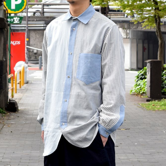 FRANK LEDER(フランク リーダー) / STRIPES POCKET MIXED OLDSTYE SHIRT