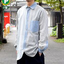 FRANK LEDER(tN [_[) / STRIPES POCKET MIXED OLDSTYE SHIRT