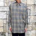 yWINTER SALEzMARKAWARE(}[JEFA)/Organic Wool Check Serge Comfort Fit Shirts -BEIGE-