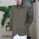 FRANK LEDER(tN [_[) / WASHED GERMAN VENTILE COTTON SHIRTJACKET -OLIVE-