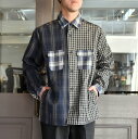 FRANK LEDER(フランクリーダー) 19SS MIXED MATERIAL CHECKERED SHIRT JACKET