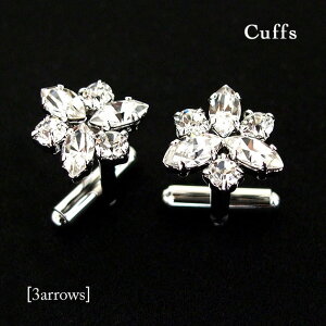 カフス 3arrows スワロフスキークリスタル バレンタイン プレゼントに