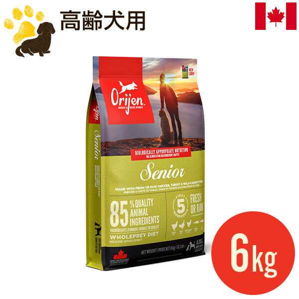 オリジン シニア 6kg (正規品) 総合栄養食 高齢犬用 高タンパク質 低脂肪 ドッグフード カナダ産 賞味期限2025.1.27