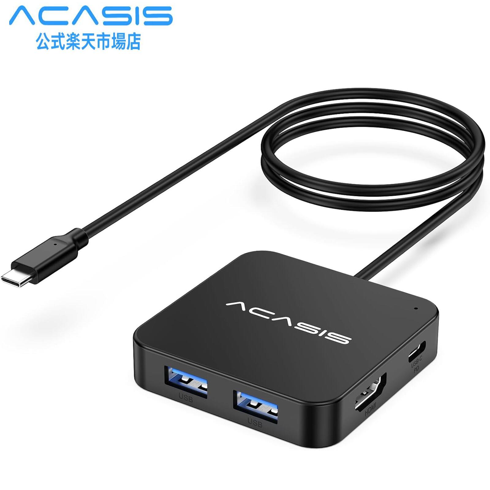 ACASIS HC-13 USBハブ (6-in-1) 10Gbps高速データ転送 100WPDポート*1 4K60HzHDMI*1 USB-A 3.1*3 USB-C 3.1ポート*1 Windows/MacBook/Mac Mini/Surface Pro/XPS 軽量 コンパクト 送料無料