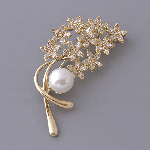 樂天商城 - 【10%OFFクーポン本日限定】ブローチ パール フラワー 花束 ゴールド 入学式 入園式 プレゼント ギフト レディースアクセサリー