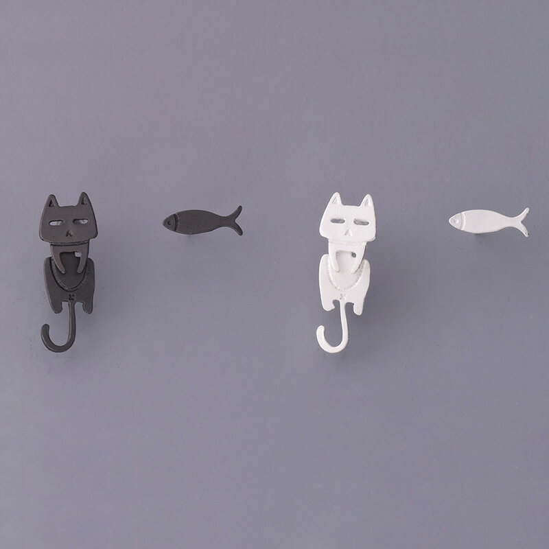 樂天商城 - 【20％OFFクーポン本日】ピアス かわいいネコ 白猫 黒猫 魚 小さい レディースアクセサリー 金属アレルギー ニッケルフリー
