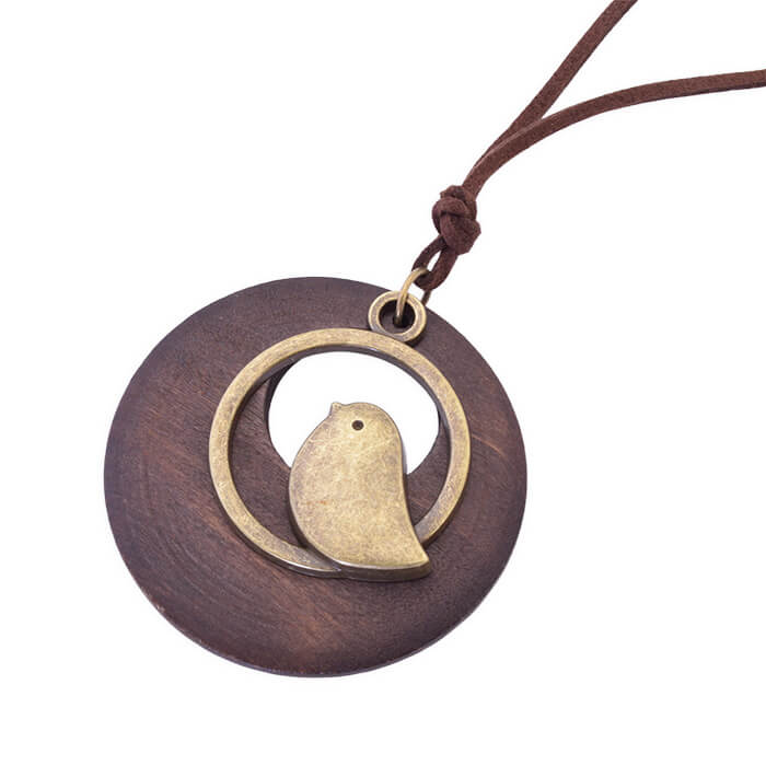 kinone 木製 鳥モチーフ ネックレス kinone 木製 鳥モチーフ