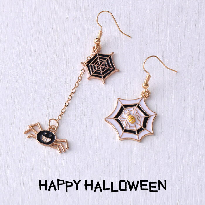 樂天商城 - ピアス クモの巣 蜘蛛 ハロウィン ハロウィンパーティー ぶら下がり 個性的