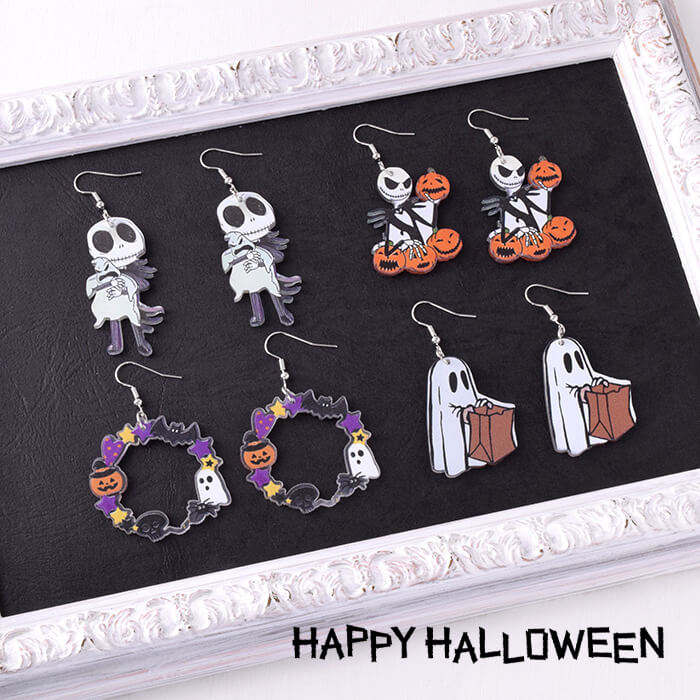 樂天商城 - ピアス オバケ パンプキン リース ハロウィンパーティー ぶら下がり 個性的