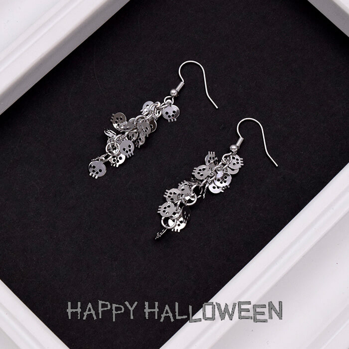 樂天商城 - ピアス ガイコツ ハロウィン 骸骨の集合体 ハロウィンパーティー ぶら下がり 個性的