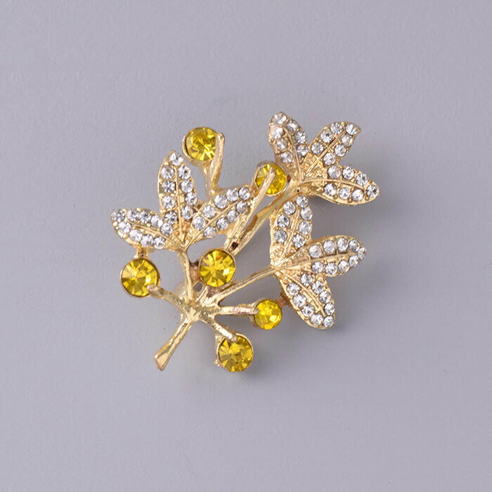 樂天商城 - ブローチ 植物 木 葉 枝 ゴールド イエロー 結婚式 卒業式 卒園式 入学式 入園式 スーツ ジャケット