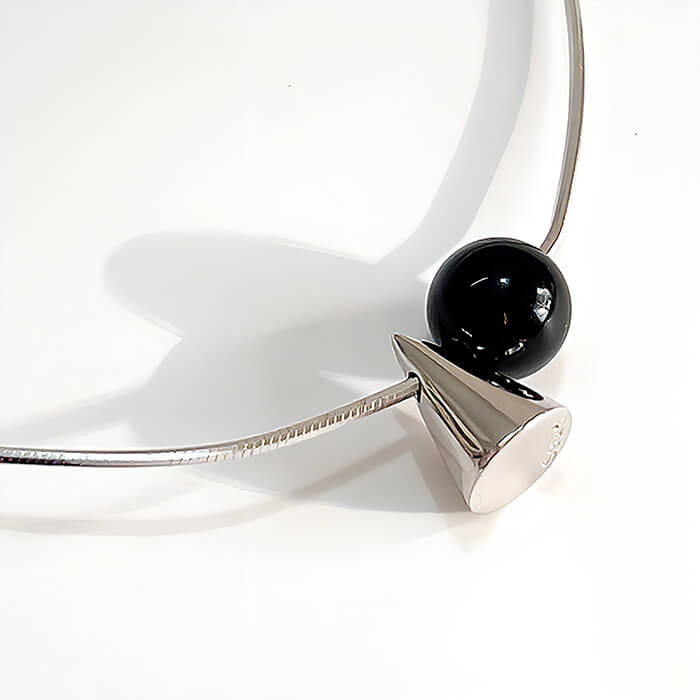 樂天商城 - ネックレス シンプル 細チェーン ブラックビーズ 小粒 ミニマル レディース