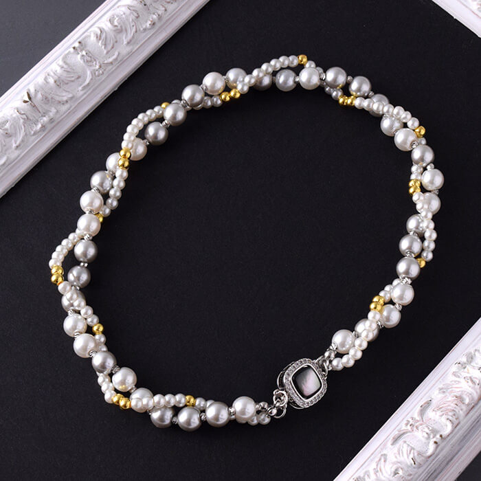 樂天商城 - 華やか3連風パールネックレス レディース 結婚式 パーティー 二次会 入学式 卒業式 上品 エレガント フォーマルアクセサリー