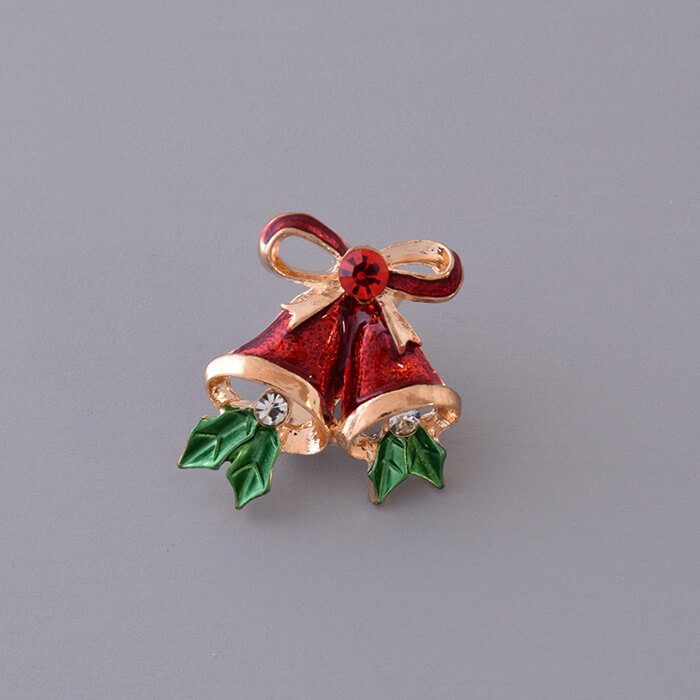 樂天商城 - クリスマス ブローチ 鐘 リボン付き ラインストーン おしゃれ かわいい プレゼントに レディース 通販 大人かわいい アクセ