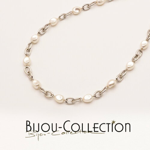 ドイツ製　BIJOU-COLLECTION　パールチェーンネックレス(ヨーロッパ/アクセサリー直輸入/レディース/インポート/コスチュームジュエリー)